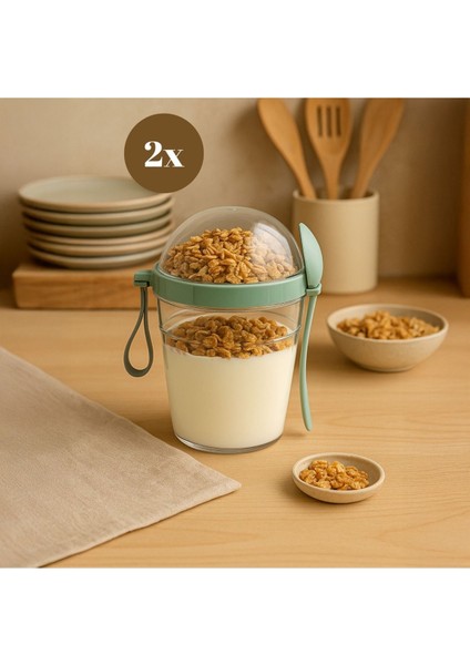 Çok Renkli 2'li 600ML Çok Amaçlı Saklama Kabı Seti