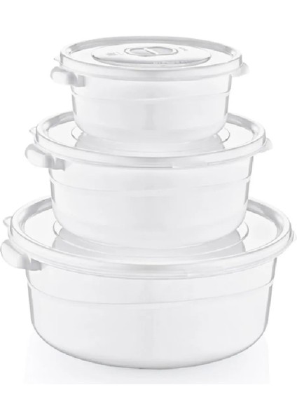 3'lü Renkli Yuvarlak Mikrofresh Tencere Seti, 0,5l, 1l ve 2l fırsatları