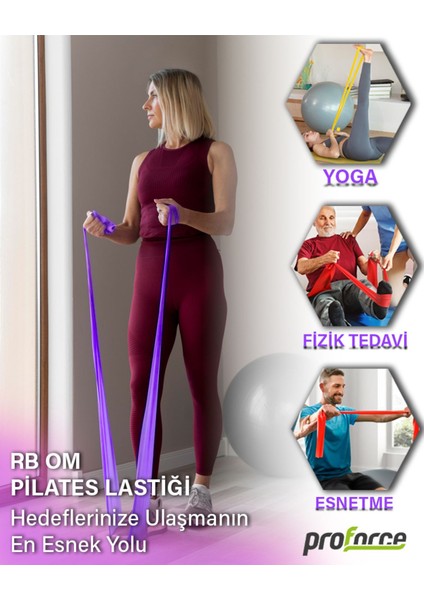 Orta Sert Pilates Lastiği Mor Rb Om, Dayanıklı ve Esnek Spor Ekipmanı modelleri