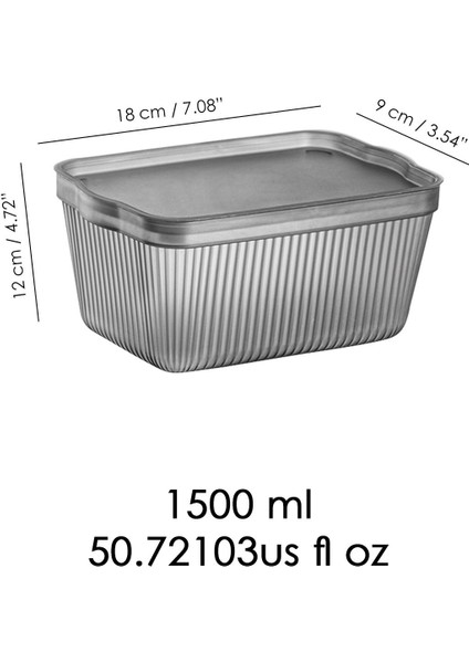 3'lü Kapaklı Mutfak Buzdolabı Saklama Kabı, 1,5 Lt, Füme, Çok Amaçlı Düzenleyici fırsatları