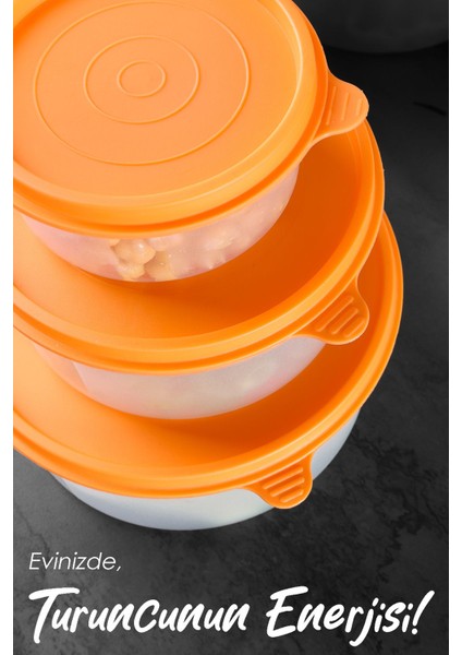 6'lı Turuncu Yuvarlak Saklama Kabı Seti, 6X600ML Organizer ve Düzenleyici fırsatları