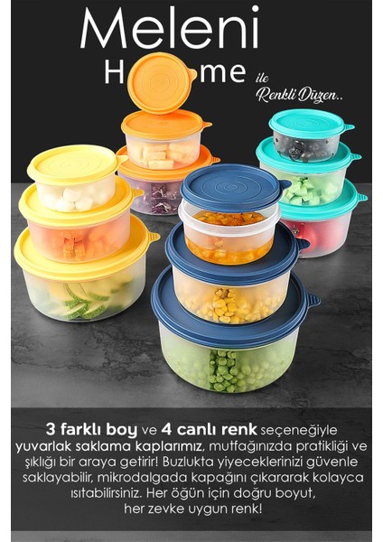 6'lı Turuncu Yuvarlak Saklama Kabı Seti, 6X600ML Organizer ve Düzenleyici indirimleri