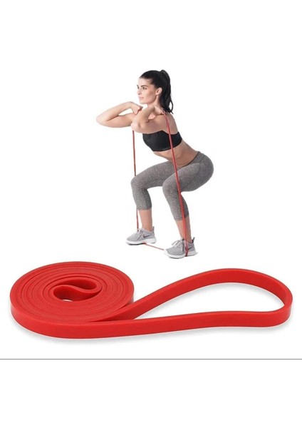 Kırmızı Direnç Bandı, 208CM, 4.5mm, 13MM, 5-15 kg Güç Seviyesinde
