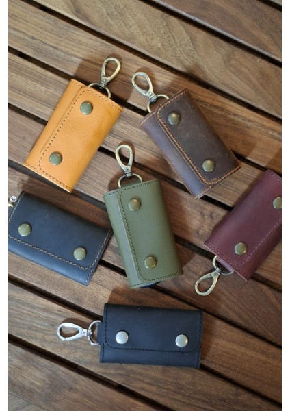 Deri Anahtarlık Kişiselleştirilebilir Haki Yeşil Hakiki Deri 6 Çengelli Askı Kancalı Anahtarlık fırsatları
