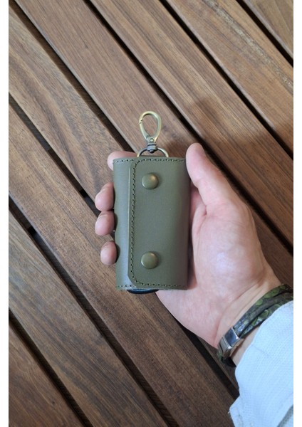 Deri Anahtarlık Kişiselleştirilebilir Haki Yeşil Hakiki Deri 6 Çengelli Askı Kancalı Anahtarlık indirimleri
