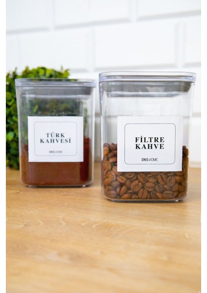 Turuncu 2'li Akrilik Saklama Kabı, 900 Ml, Filtre ve Türk Kahvesi Etiketi fiyatları