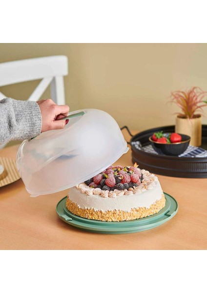 Yeşil Renkli Kek ve Cup Kek Fanusu, Pratik ve Şık Tasarım