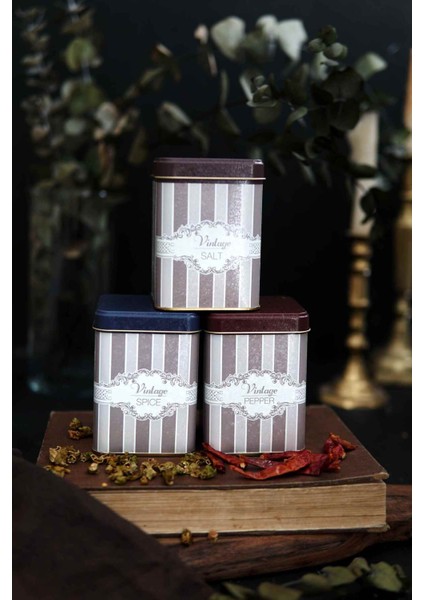 Çok Renkli Kare Metal Saklama Kabı 75X75, 3'lü Set, Şık ve Pratik Depolama Çözümü