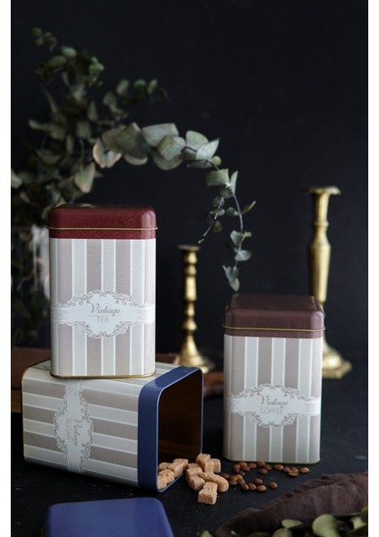 Mavi Kare Saklama Kabı 105X105X160, 3'lü Set, Şık ve Kullanışlı Organizer