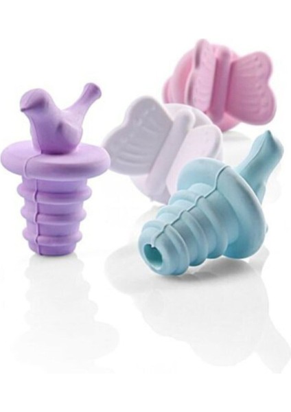 Renkli 2'li Silikon Şişe Tıpası, Kapak ve Mantar Tarzı, Şarap ve Zeytinyağı Için Uygun