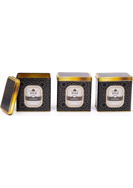 Dikdörtgen Saklama Kabı Seti 8X12X12 Cm, 3'lü, Siyah modelleri