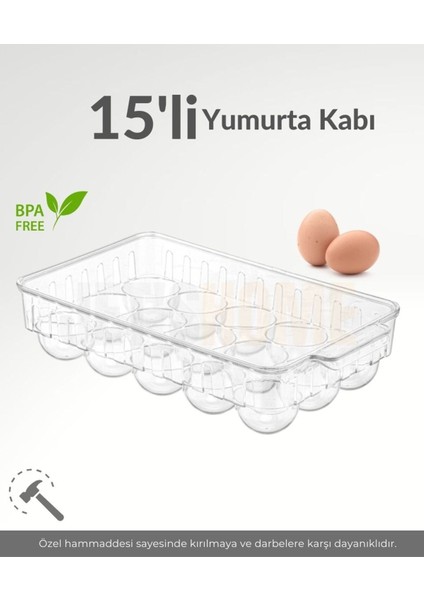 15'li Kapaklı, Darbeye Dayanıklı, Bpa Free, Buzdolabı Yumurta Organizeri fiyatları