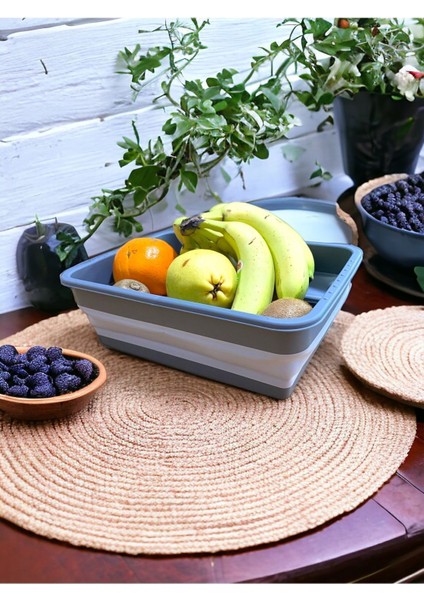 Katlanabilir 4l Badya Leğeni, Akordiyon Tasarım, Antrasit Gri Renk fiyatları