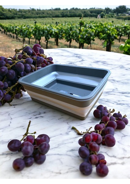 Katlanabilir 4l Badya Leğeni, Akordiyon Tasarım, Antrasit Gri Renk modelleri