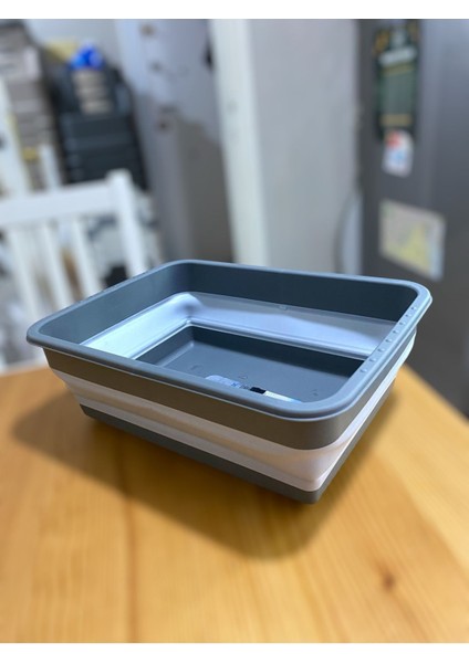 Katlanabilir 4l Badya Leğeni, Akordiyon Tasarım, Antrasit Gri Renk fırsatları