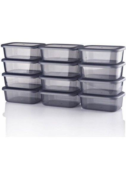12 Adet Kapaklı Saklama Kabı 250ML Gri, Sızdırmaz Meyve ve Çerez Kutusu fiyatları