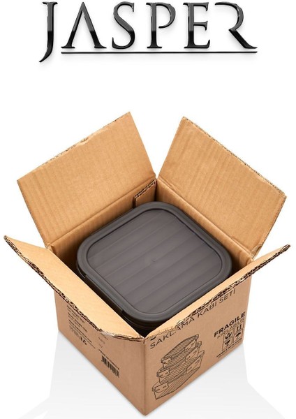 6'lı Saklama Kabı Seti 1400ML, 800ML ve 400ML, Gri, Pratik ve Dayanıklı indirimleri