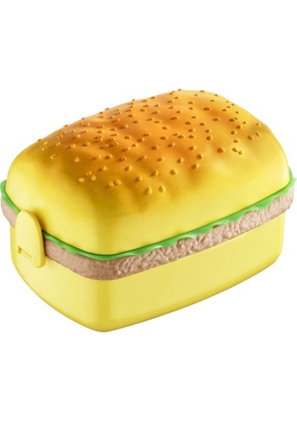 Çok Renkli Dikdörtgen Hamburger Görünümlü Saklama ve Beslenme Kabı