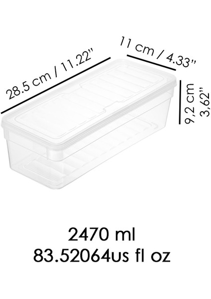 2'li Derin Mikrodalga Uyumlu Şeffaf Gıda Saklama Kabı Seti 2470ML