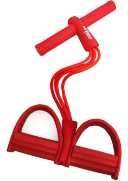 Kırmızı 4 Lastikli Çok Fonksiyonlu Egzersiz Direnç Yayı Seti