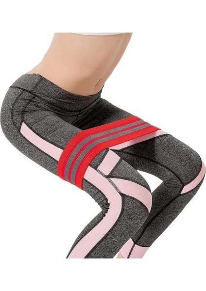 Kırmızı Large Kalça ve Egzersiz Direnç Bandı, Güçlendirme ve Form Takip Için