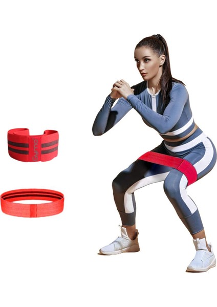 Kırmızı Large Kalça ve Egzersiz Direnç Bandı, Güçlendirme ve Form Takip Için