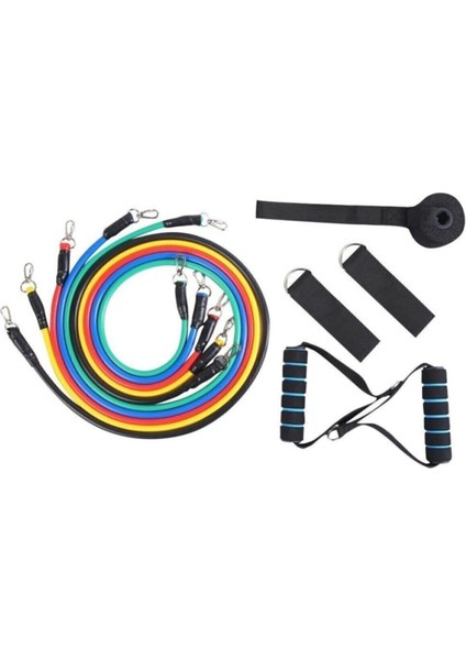 11 Parça Siyah Direnç Lastiği Seti, Egzersiz ve Dayanıklılık Için Ideal Seçenek fırsatları