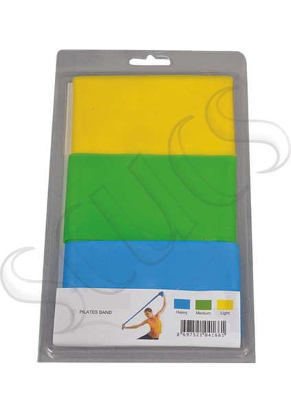 Çok Renkli Pilates Bant Seti, 3'lü, Esneklik ve Güç Artırıcı Egzersiz Aleti