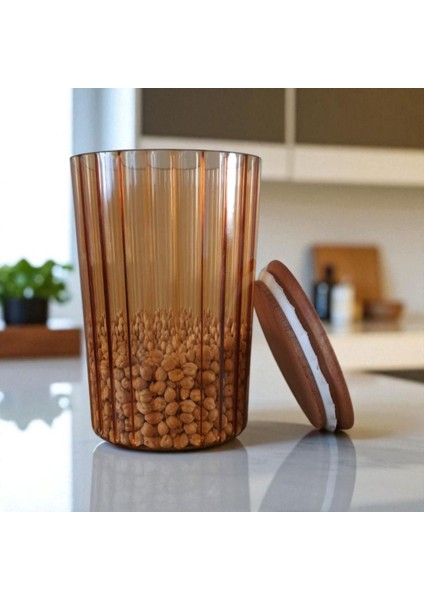 Turuncu Silindir Saklama Kabı, Sağlam ve Şık Mutfak Gereciği