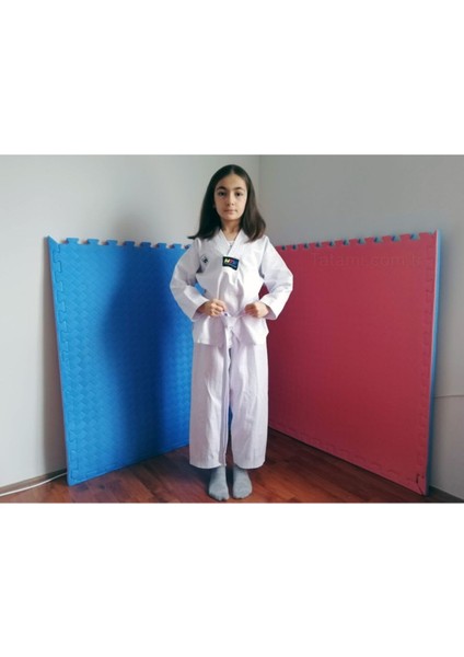 Kırmızı-Mavi Spor Salonu Yer Minderi 100 Cm, 26 mm Kalınlık, Konforlu Kullanım