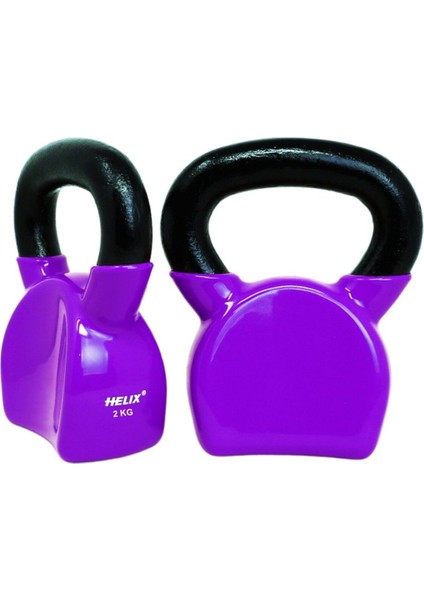 Mor Vinyl Kettlebell 2 Kg, Dayanıklı ve Şık Antrenman Ekipmanı