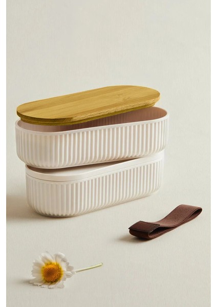 4'lü Vakumlu Bambu Kapaklı Saklama Kabı, 500ML, Çizgili, Günlük Kullanım modelleri