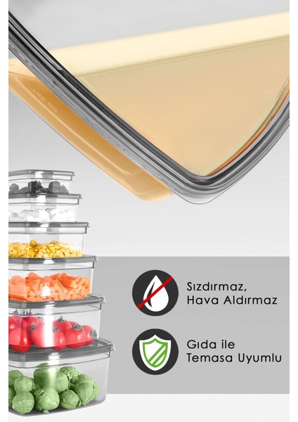 6'lı Kare Sızdırmaz Saklama Kabı Seti, Mikrodalga ve Bulaşık Makinesi Uyumlu fiyatları