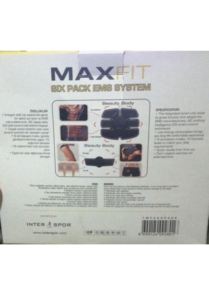 Yüksek Performanslı Kas Geliştirici Ems Sistem Siyah 6 Paket fiyatları