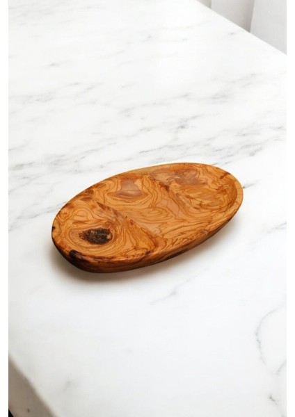 Olive Crafted Kişiye Özel Zeytin Ağacı El Oyması Atıştırmalık Tabağı ( 3 Bölmeli )