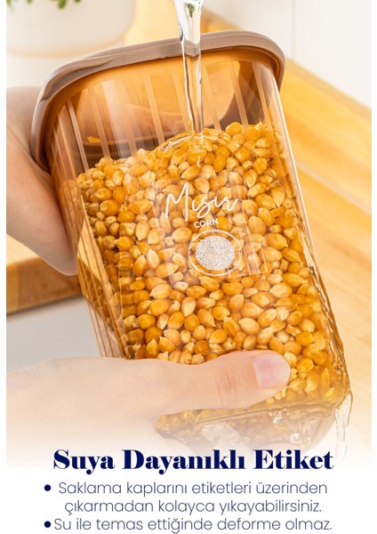 6'lı 1,2 Litre Çizgili Desenli Saklama Kabı Seti, Gold Beyaz Serigrafi fiyatları