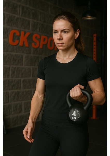 4 kg Siyah Kettlebell Ağırlık ve Fitness Ekipmanı