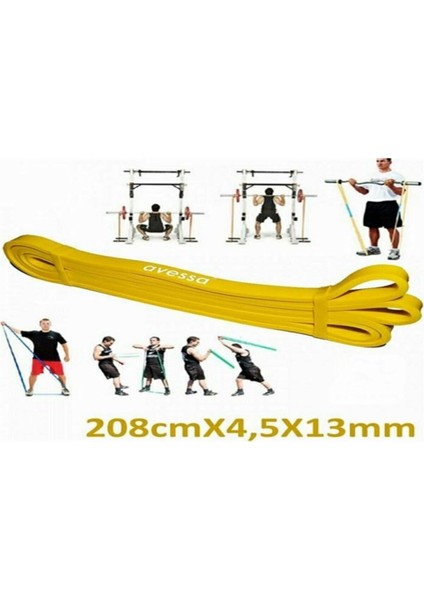 Sarı Lateks Güç Bandı, Hafif Sert, 2 Metre, Dayanıklı ve Esnek Kullanım Sağlar.