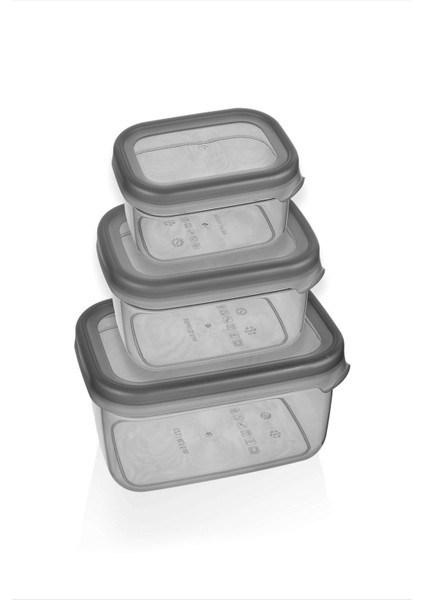 Set 3 Saklama Kabı, 400-1200 Ml, Çok Amaçlı, Gri, Pratik ve Şık Tasarım modelleri