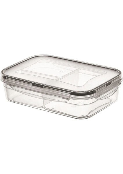 6 Adet 3 Bölmeli Kapaklı 1l Saklama Kabı Beyaz, Pratik ve Şık Tasarım