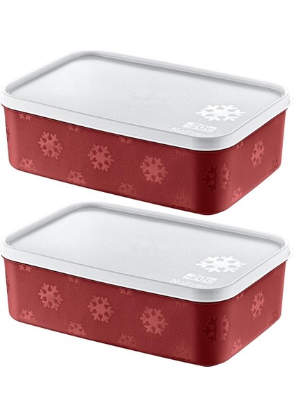 Çok Renkli 2'li Saklama Kabı Seti, No Frost, 1600 Ml, Dayanıklı ve Şık Tasarım