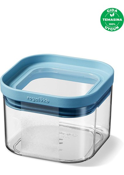 Turkuaz Saklama Kabı 550 Ml, 11X11X8 Cm, Kuru Gıda Muhafazası