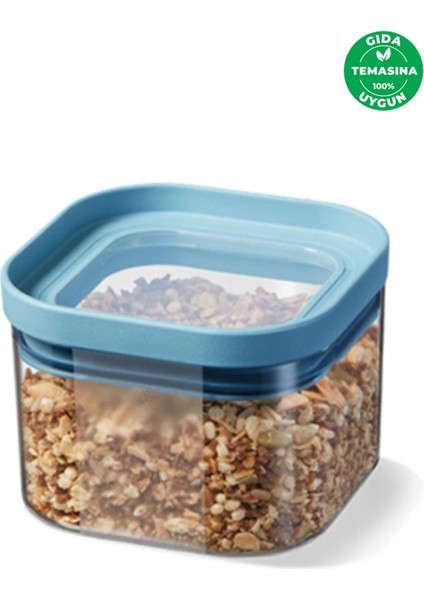 Turkuaz Saklama Kabı 550 Ml, 11X11X8 Cm, Kuru Gıda Muhafazası fiyatları