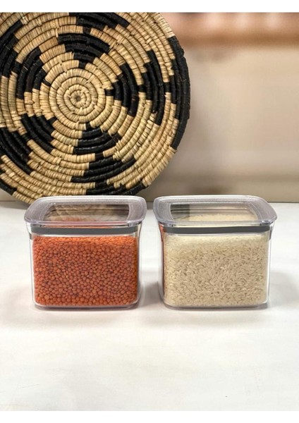 Kare Saklama Kabı, 2'li, 2000 Ml, Kahverengi, Dayanıklı ve Şık Tasarım