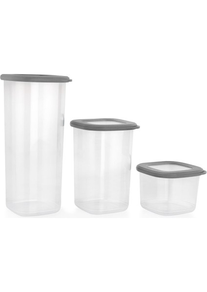 Gri 3'lü Saklama Kabı Seti, Pratik ve Şık Mutfak Çözümü fiyatları