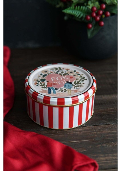 Yeşil Love Desenli 2'li Metal Saklama Kabı Seti, 1,9 Lt + 1,1 Lt fırsatları