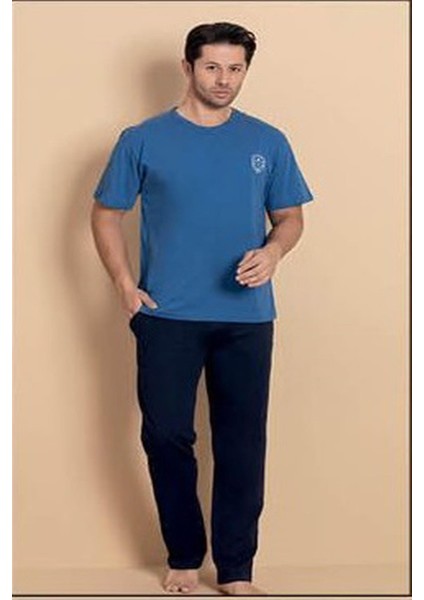 Erkek Bisiklet Yaka Kısa Kol Penye Pijama Takımı 6380 - 1 Adet modelleri