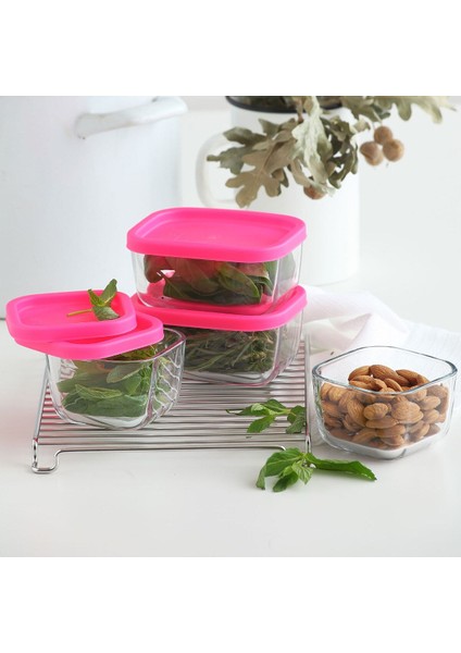 Şık 2'li Pembe Saklama Kabı Seti, Güvenle Saklayın