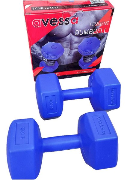 Kırmızı 5 kg Dambıl Seti, 2 Adet Toplam 10 Kg, Sağlıklı ve Pratik Spor Seti