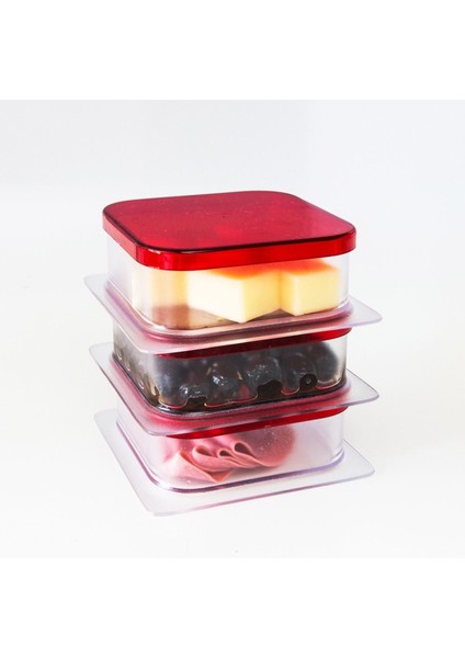 Kırmızı 3'lü Kapaklı Kahvaltı Seti, Şık ve Pratik Sunum modelleri
